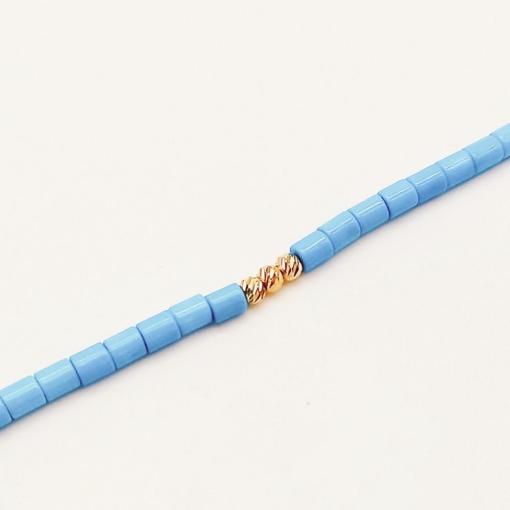 قیمت ارزان دستبند فیروزه آبی