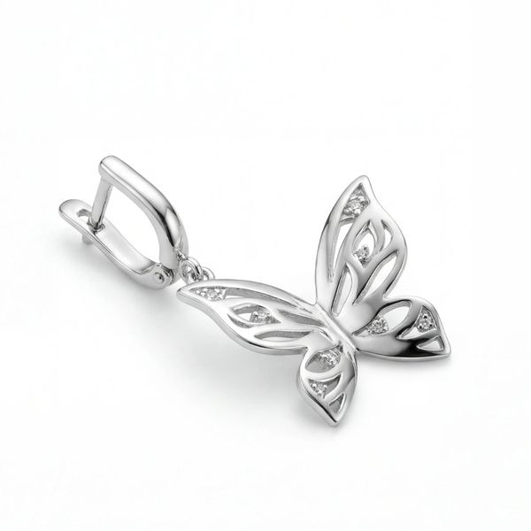 گوشواره نقره پروانه