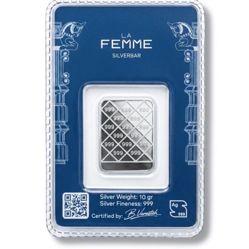 خرید انلاین شمش نقره خالص 10 گرمی Lafemme