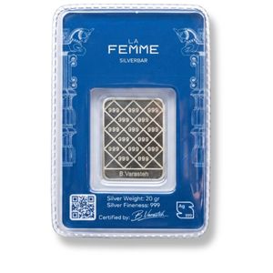خرید انلاین شمش نقره خالص 20 گرمی Lafemme