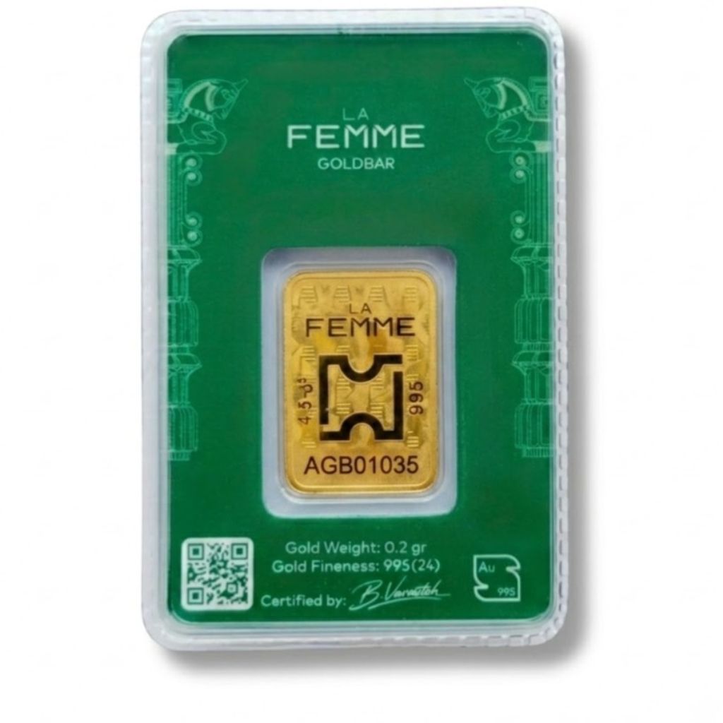 فروش اینترنتی شمش طلا 200 سوتی24 عیار Lafemme