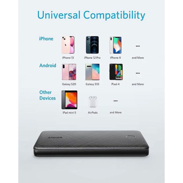 پاوربانک انکر مدل PowerCore Slim A1245 ظرفیت 10000 میلی آمپر ساعت